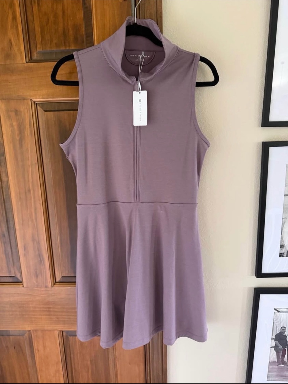 Travis Mathew Sleeveless Mauve Dress with Mock Neck- Large